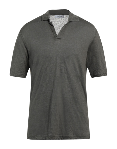 Shop Gran Sasso Man Polo Shirt Lead Size 34 Linen In Grey