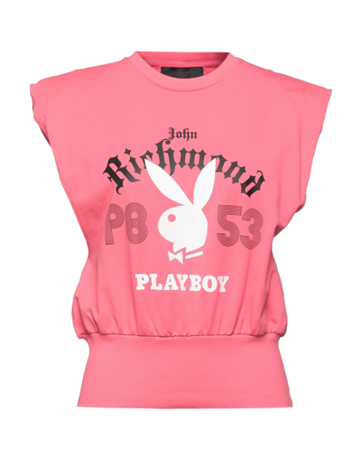 Shop John Richmond X Playboy Woman Sweatshirt Fuchsia Size L Cotton, Elastane In Pink