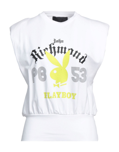 Shop John Richmond X Playboy Woman Sweatshirt White Size S Cotton, Elastane