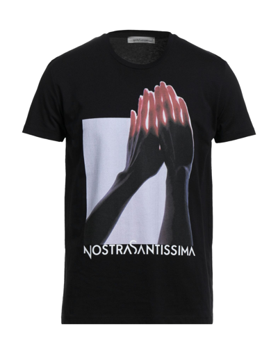 Shop Nostrasantissima Man T-shirt Black Size S Cotton