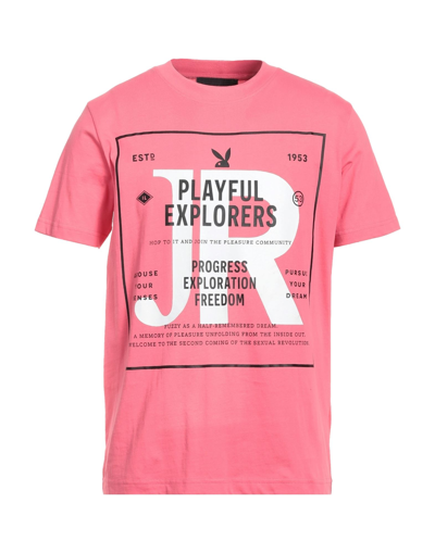 Shop John Richmond X Playboy Man T-shirt Pink Size Xxl Cotton