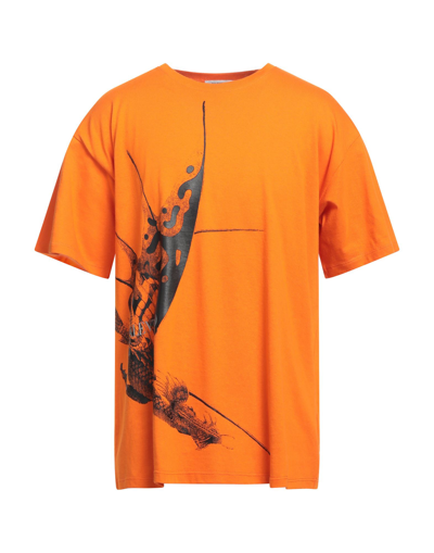 Shop Valentino Garavani Man T-shirt Orange Size M Cotton