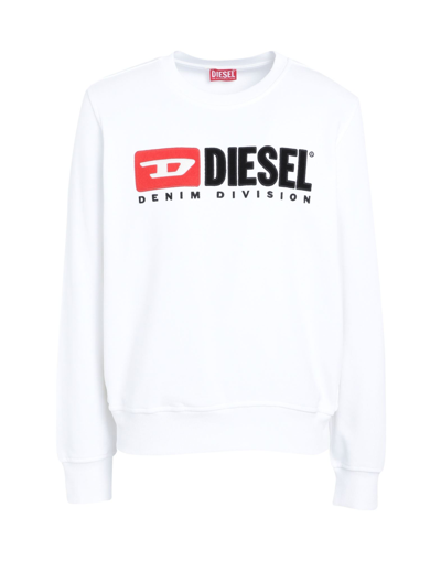 Shop Diesel S-ginn-div Man Sweatshirt White Size 3xl Cotton