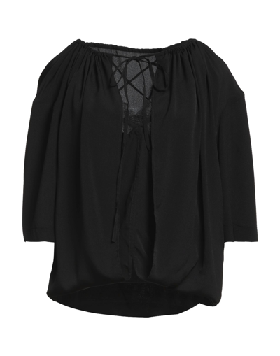Shop Dries Van Noten Woman Top Black Size 4 Cupro, Cotton, Polyamide, Modal