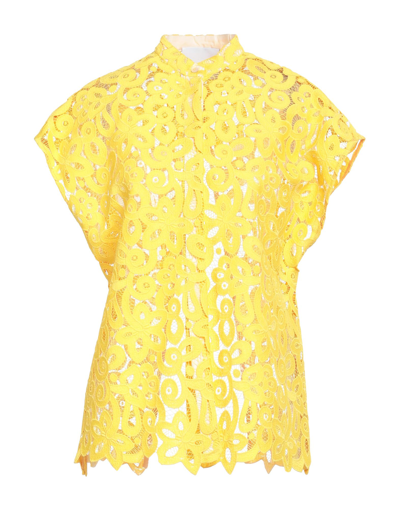Shop Semicouture Woman Shirt Yellow Size 6 Polyester
