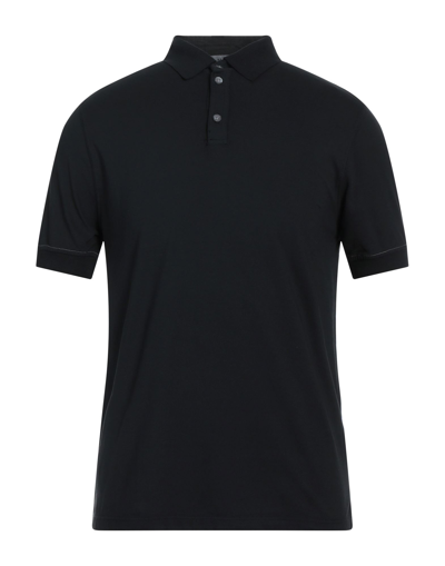 Shop Alpha Studio Man Polo Shirt Black Size 42 Cotton, Elastane