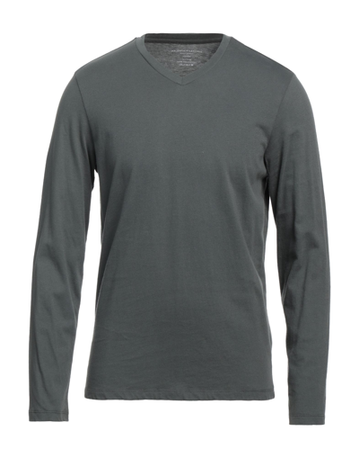 Majestic Crew-neck T-shirt In Silk And Cotton In Grey