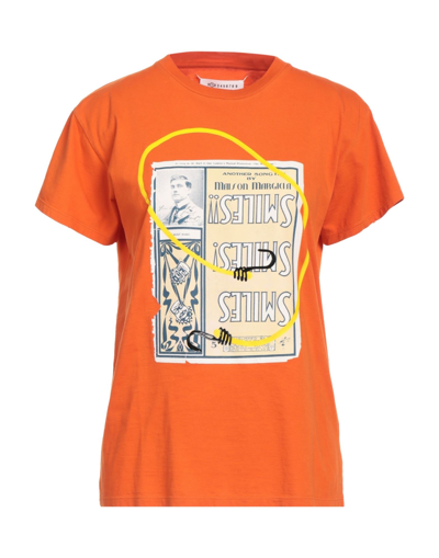 Shop Maison Margiela Woman T-shirt Orange Size L Cotton