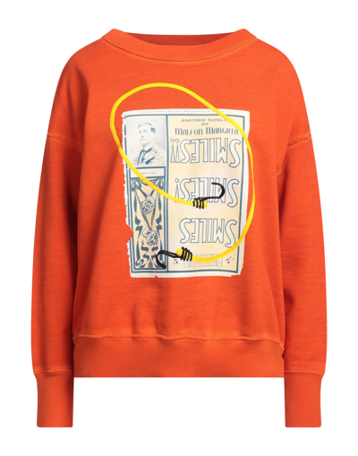 Shop Maison Margiela Woman Sweatshirt Orange Size M Cotton, Elastane