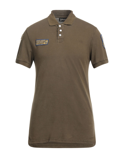 Shop Schott Man Polo Shirt Military Green Size M Cotton