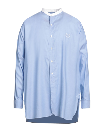 Shop Maison Margiela Man Shirt Sky Blue Size 16 Cotton