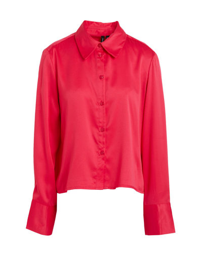 Shop Vero Moda Woman Shirt Fuchsia Size M Polyester In Pink
