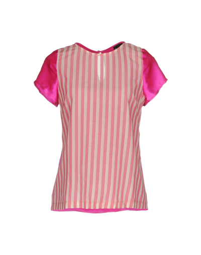 Shop Peter A & Chronicles Woman Top Pink Size 10 Silk, Linen