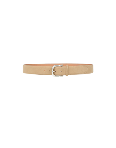 Shop Orciani Man Belt Beige Size 39.5 Soft Leather, Brass