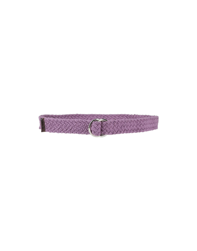 Shop Roda Woman Belt Mauve Size L Textile Fibers, Soft Leather In Purple