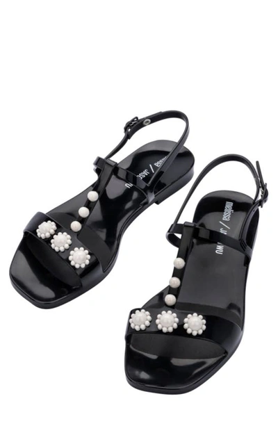 Shop Melissa X Jason Wu Essential T-strap Sandal In Black/ White
