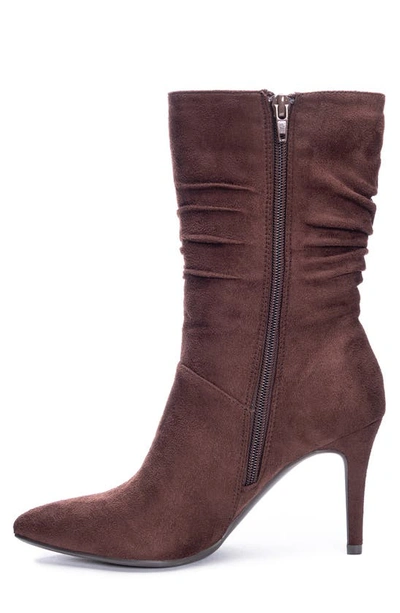 Shop Cl By Laundry Rave-up Ruched Shaft Stiletto Boot In Brown