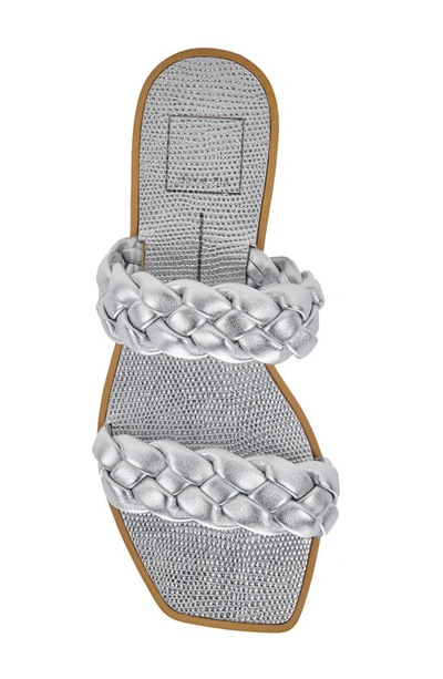 Shop Dolce Vita Indy Slide Sandal In Silver Metallic Stella