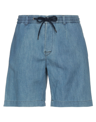 Shop Bikkembergs Man Denim Shorts Blue Size 36 Cotton, Lyocell, Linen, Elastane