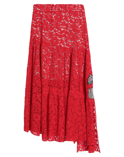 Shop Elisa Cavaletti By Daniela Dallavalle Woman Midi Skirt Red Size 6 Viscose, Cotton, Nylon
