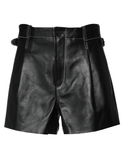 Shop The Mannei Woman Shorts & Bermuda Shorts Black Size 6 Soft Leather