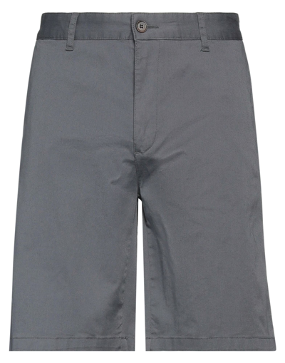Shop Les Deux Man Shorts & Bermuda Shorts Lead Size 30 Cotton, Elastane In Grey