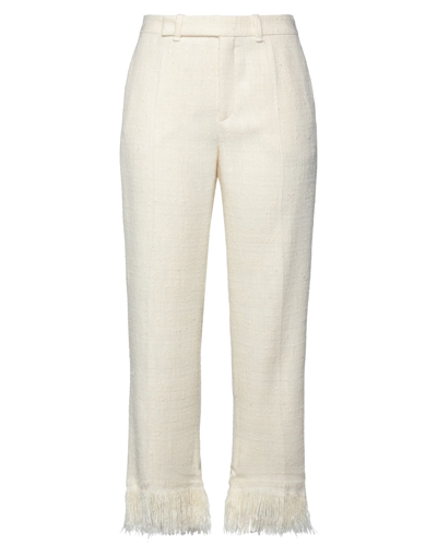 Shop Chloé Woman Pants Ivory Size 10 Silk In White