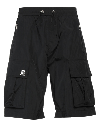 Shop Balmain Man Shorts & Bermuda Shorts Black Size 36 Polyamide