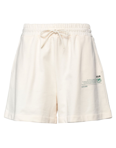 Shop Msgm Woman Shorts & Bermuda Shorts Beige Size Xs Cotton