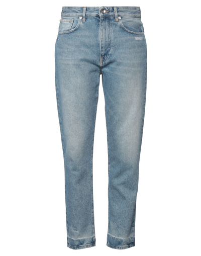 Off-white Woman Denim Pants Blue Size 29 Cotton In Blue