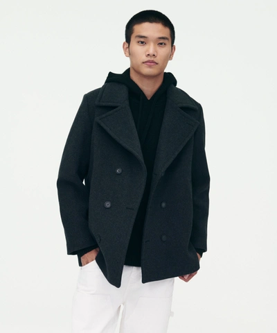 Naadam Luxe Wool Double Breasted Coat In Smoke
