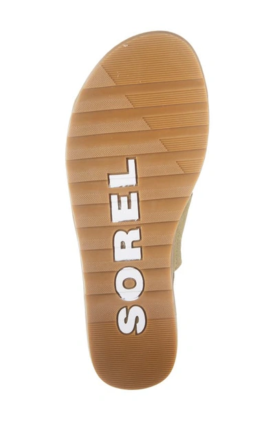 Shop Sorel Ella Ii Slingback Sandal In Olive Shade Chalk