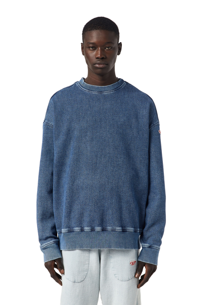 Shop Diesel Sweatshirt In Track Denim In Blue