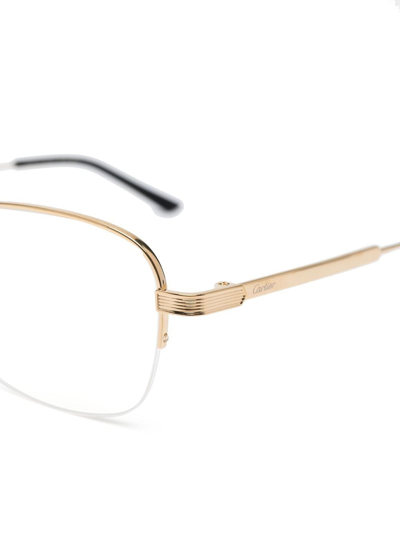 Shop Cartier Square-frame Glasses In Gold