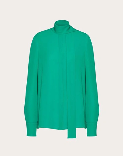 Shop Valentino Georgette Blouse Woman Green 44
