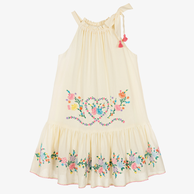 Shop Zimmermann Girls Ivory Embroidered Cotton Dress