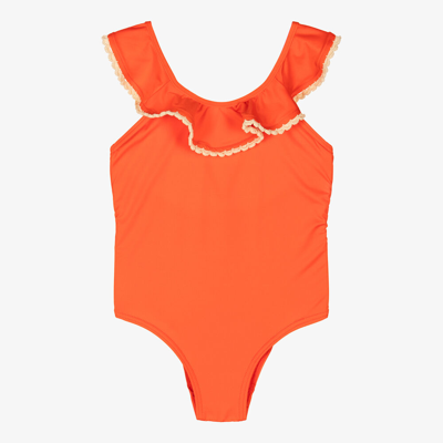 Shop Zimmermann Girls Orange Scoop Back Swimsuit