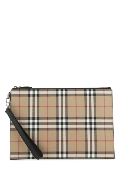 Burberry Check-print Clutch Bag In Checked | ModeSens