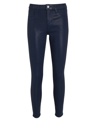 Shop L Agence L'agence Margot Coated Skinny Jeans In Blue