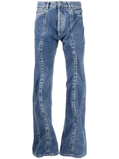 Shop Y/project Classic Thread Denim Jeans In Blue