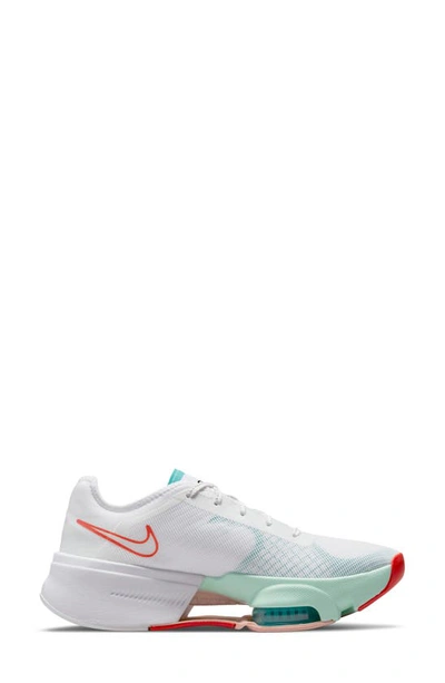 Shop Nike Air Zoom Superrep 3 Hiit Class Training Shoe In White/ Black/ Teal/ Green