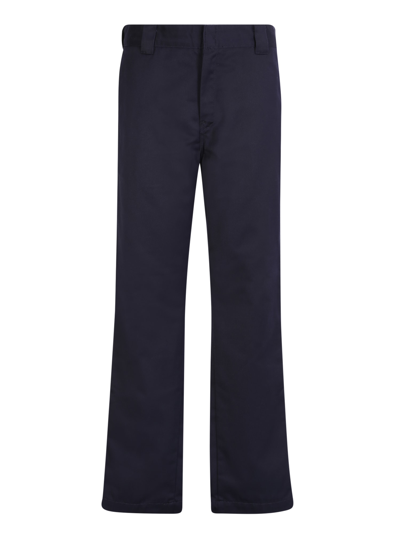 Shop Carhartt Straight Leg Trousers In Cotton Blend In Blue