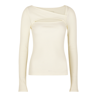 Shop Citizens Of Humanity Iris Cut-out Cotton-blend Top In Cream