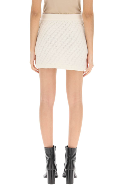 Shop Loulou Studio 'alsen' Cable Cashmere Knit Mini Skirt In White