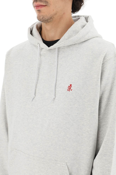 Shop Gramicci Runningman Embroidery Hoodie In Grey