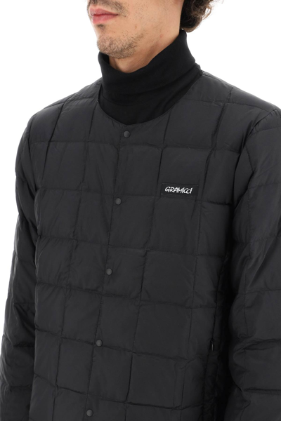 Shop Gramicci Quilted Nylon Down Jacket In Black