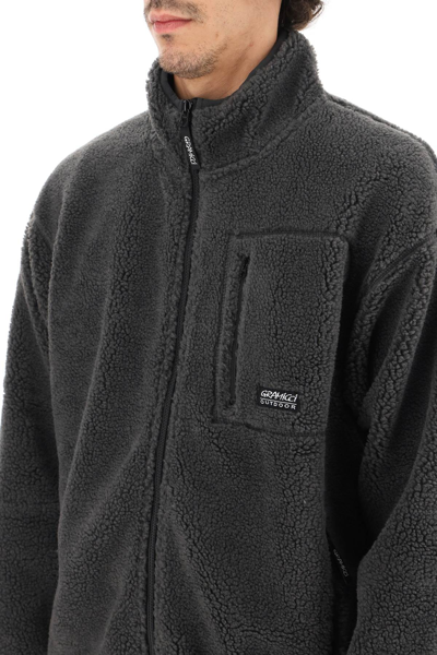 Shop Gramicci Sherpa Fleece Jacket In Grey