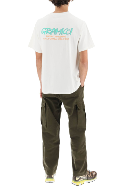 Shop Gramicci Mountaineering Cotton T-shirt In White