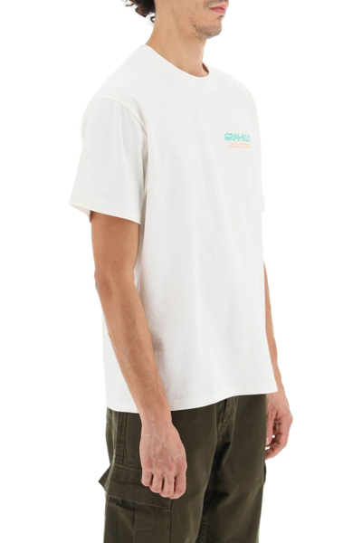 Shop Gramicci Mountaineering Cotton T-shirt In White