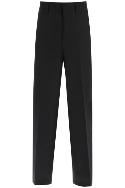 Shop Ami Alexandre Mattiussi Wide-leg Virgin Wool Pants In Black
